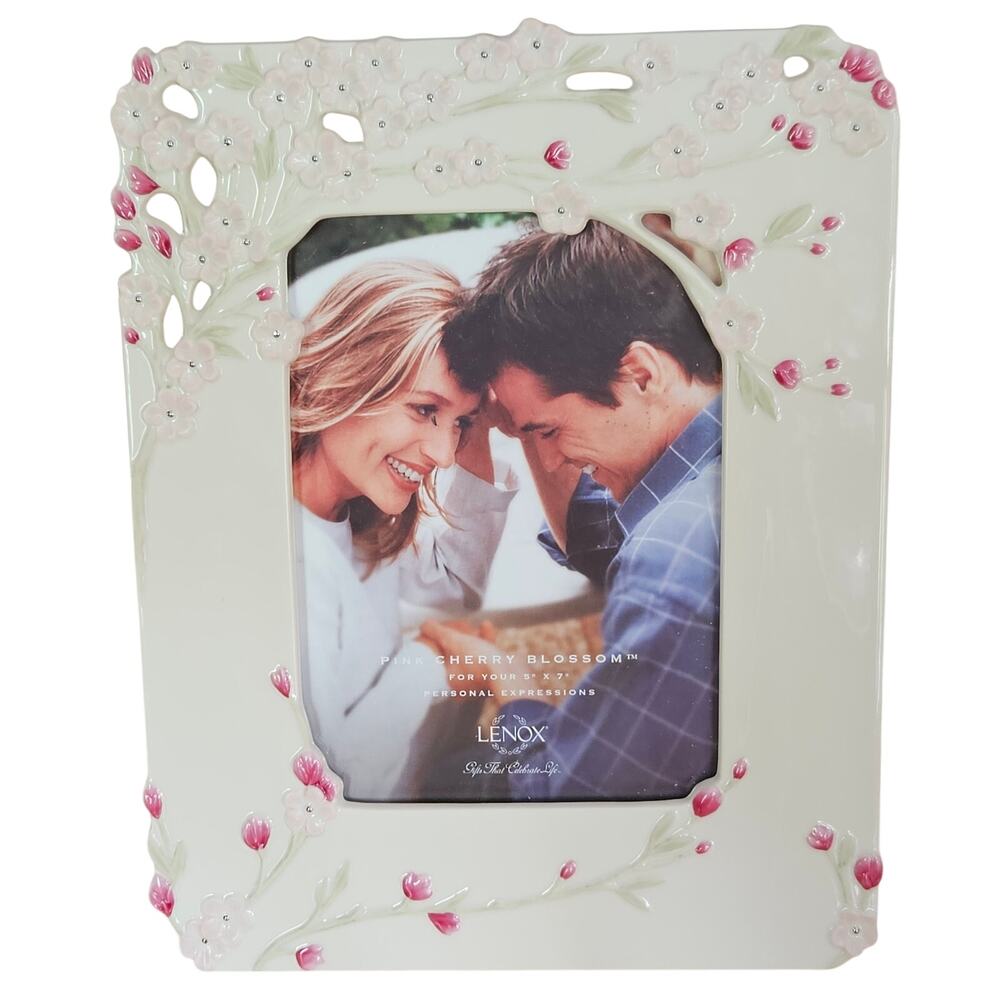 Lenox Pink Cherry Blossom 5X7" Photo Frame EUC Porcelain